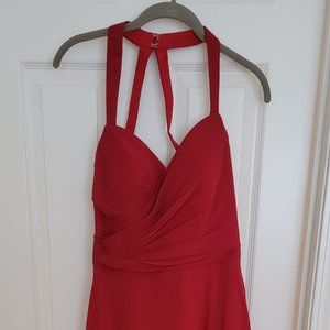 DaVinci Gown, Halter, Gathered Waist, Size 10, Claret Color